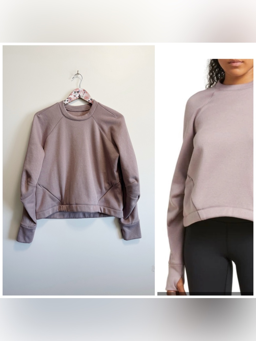 SWEATY BETTY Run Crewneck Performance Sweatshirt In Dusk Pink Purple Small 6